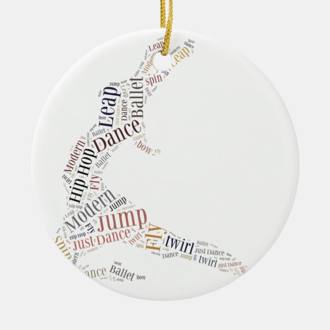 Dance Word Cloud Ceramic Ornament (Front)