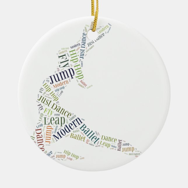 Dance Word Cloud Ceramic Ornament (Front)