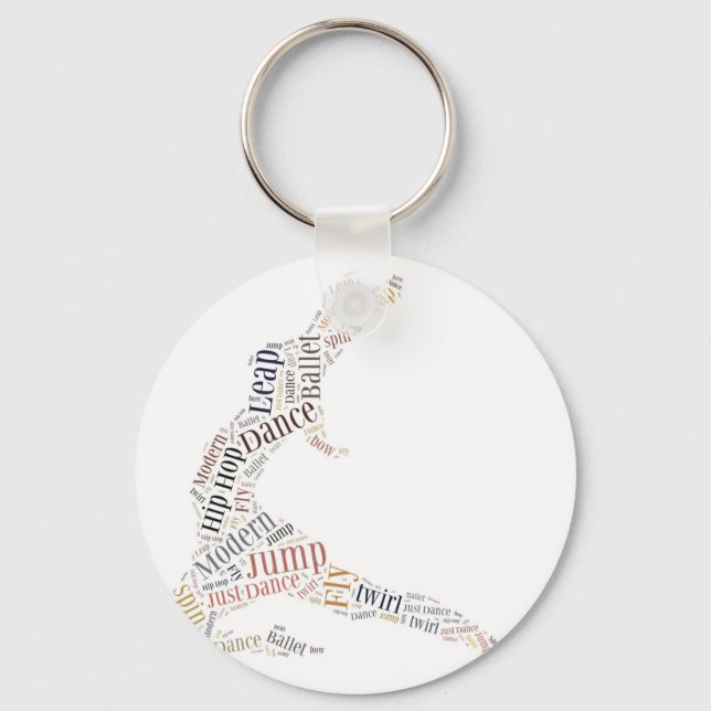 Dance Word Cloud Keychain (Front)