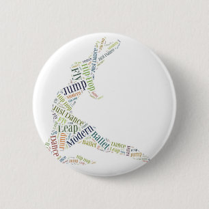 Dance Word Cloud Pinback Button