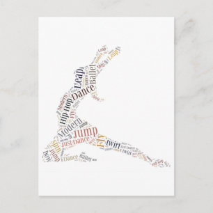 Dance Word Cloud Postcard
