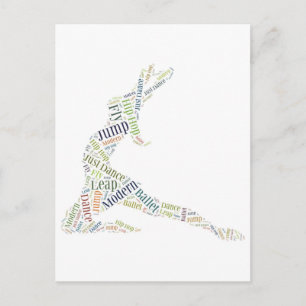 Dance Word Cloud Postcard