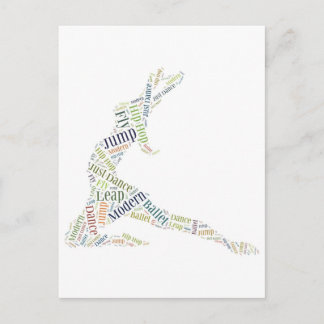 Dance Word Cloud Postcard
