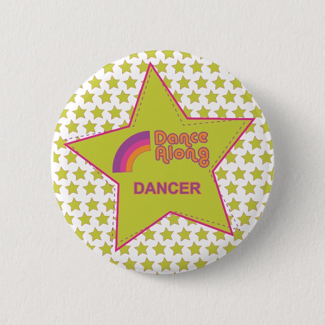 dancealong_dancer_star_button pinback button (Front)