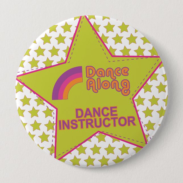 dancealong_star_dance instructor_button pinback button (Front)