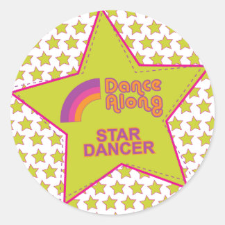 dancealong_star_dancer_stickersheet classic round sticker