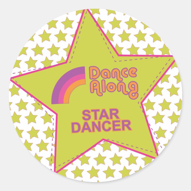 dancealong_star_dancer_stickersheet classic round sticker (Front)