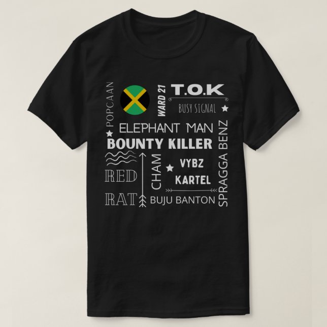 Dancehall Reggae Artist White Text Design Classic  T-Shirt (Design Front)