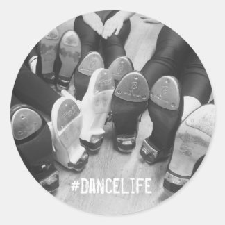 #DanceLife Tap Dance Classic Round Sticker, Glossy Sticker
