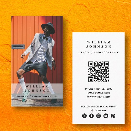 Dancer Actor Photo Social Media QR Code Business Card