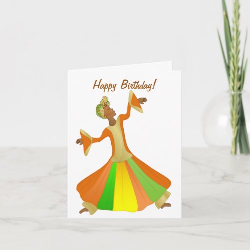 Dancer African American Woman Happy Birthday Card