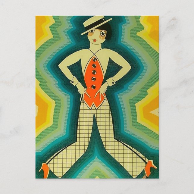 “Dancer” Art Deco Cover by Jose Carlos Postcard (Front)