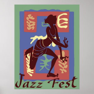Dancer at Jazz Festival, Matisse Style Poster