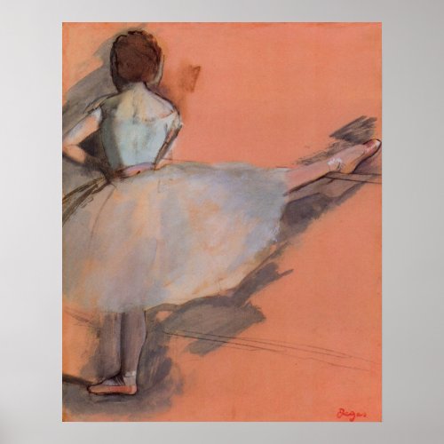 Dancer at the Bar by Edgar Degas Vintage Ballet Poster