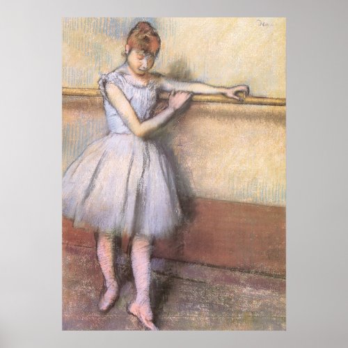 Dancer at the Bar by Edgar Degas Vintage Ballet Poster