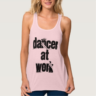 Dancer at Work Yellow Racer Tank Top