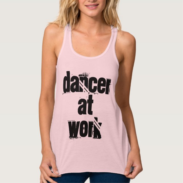Dancer at Work Yellow Racer Tank Top (Front)
