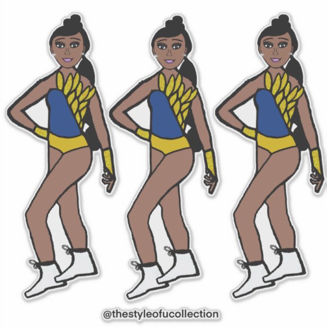 Dancer Blue Gold #1 Sticker (Front)