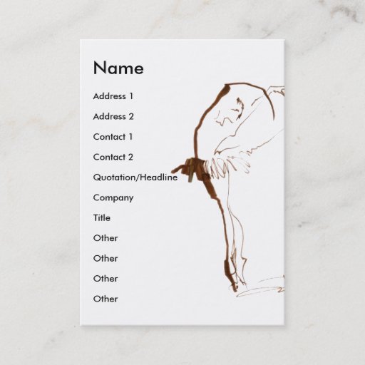 Customizable dancer business cards