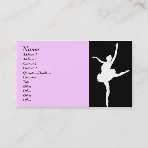 Customizable Dancer Business Card