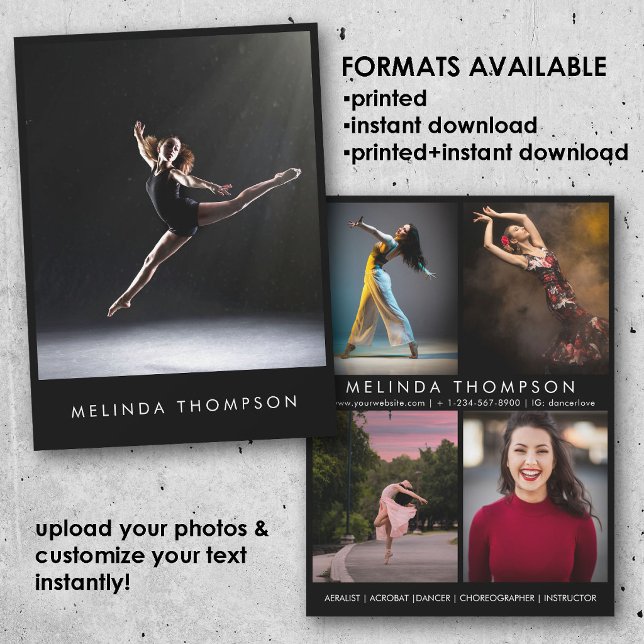 Dancer Choreographer Comp Card 5 Photo Headshot (Dancer Choreographer Comp Card 5 Photo Headshot)