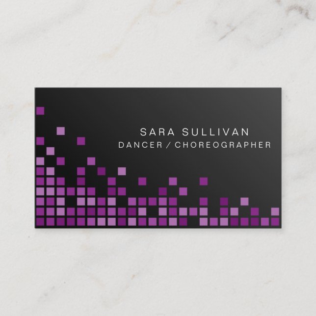 Dancer Choreographer Talent Abstract Purple Cubes Business Card (Front)