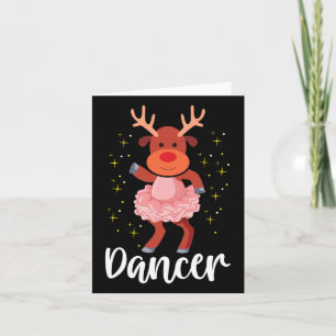 Dancer Christmas Dancing Reindeer Cute Deer Dancer Card