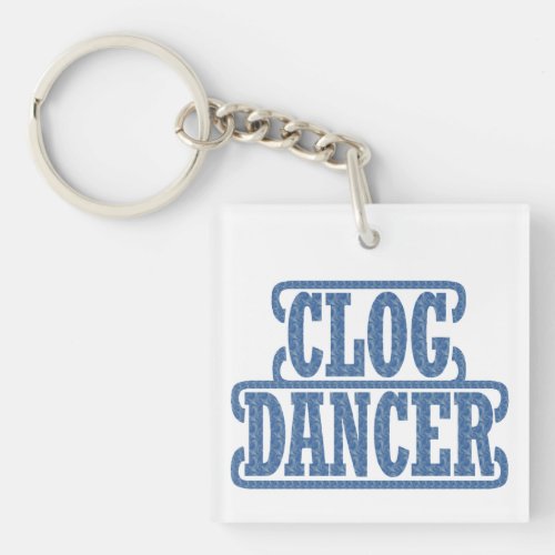 Dancer Clogging Dancers Swirls Clog Blue Keychain
