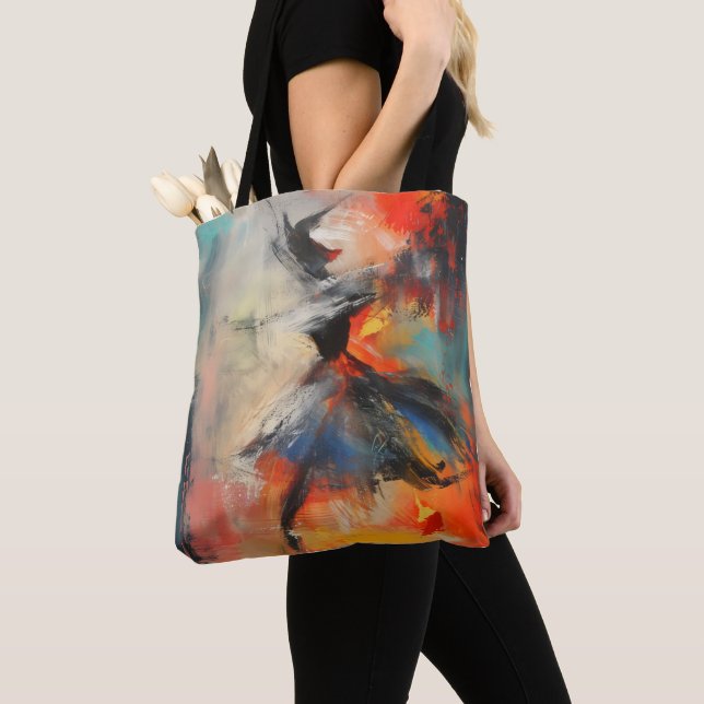Dancer Colorful Abstract Art Tote Bag (Close Up)