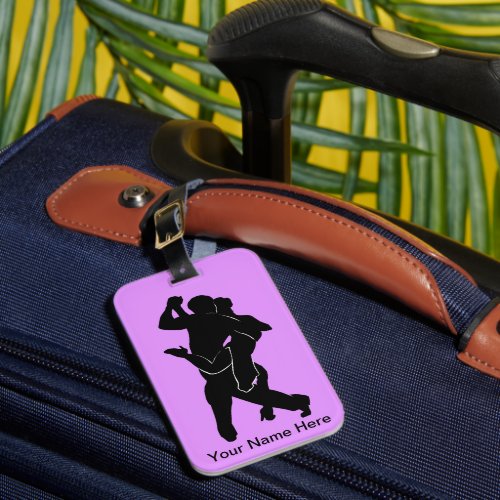 Dancer Couple Luggage Tag Your Text and Colors