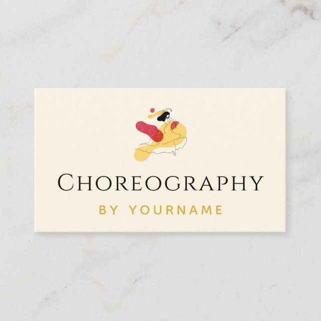 Dancer Dancing Coach Teacher Choreographer Elegant Business Card (Front)