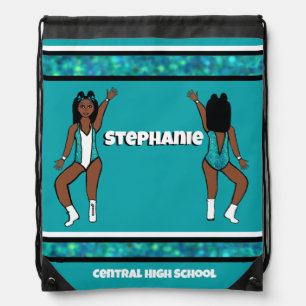 Dancer Drawstring Bag Aqua White Spark #1