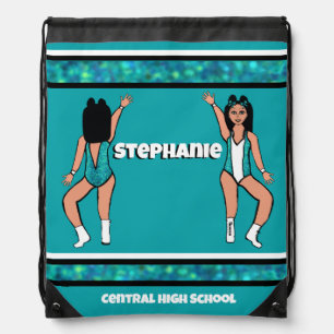 Dancer Drawstring Bag Aqua White Spark #2