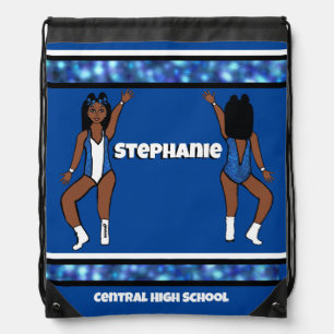 Dancer Drawstring Bag Blue White Spark #1