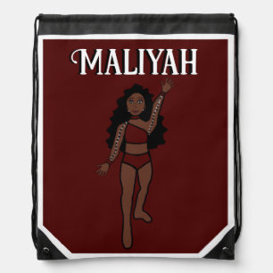 Dancer Drawstring Bag Burgundy #2