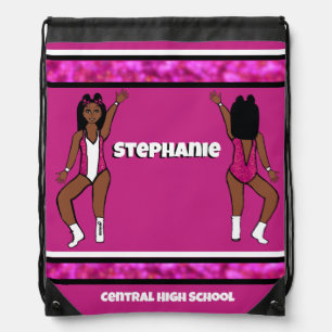 Dancer Drawstring Bag Fuchsia White Spark #1
