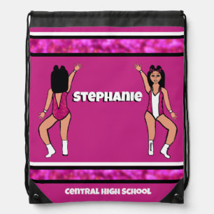 Dancer  Drawstring Bag Fuchsia White Spark #2