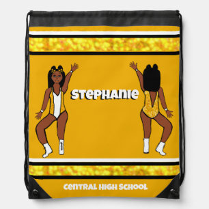 Dancer  Drawstring Bag Gold White Spark
