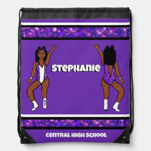 Dancer Drawstring Bag Purple White Spark