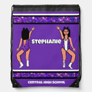 Dancer  Drawstring Bag Purple White Spark #2