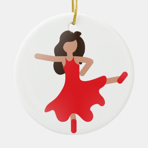 dancer emoji ceramic ornament