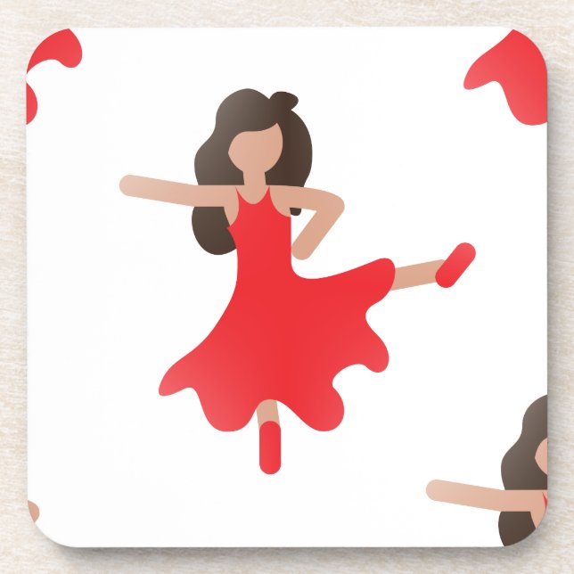 dancer emoji drink coaster (Front)