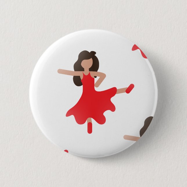 dancer emoji pinback button (Front)