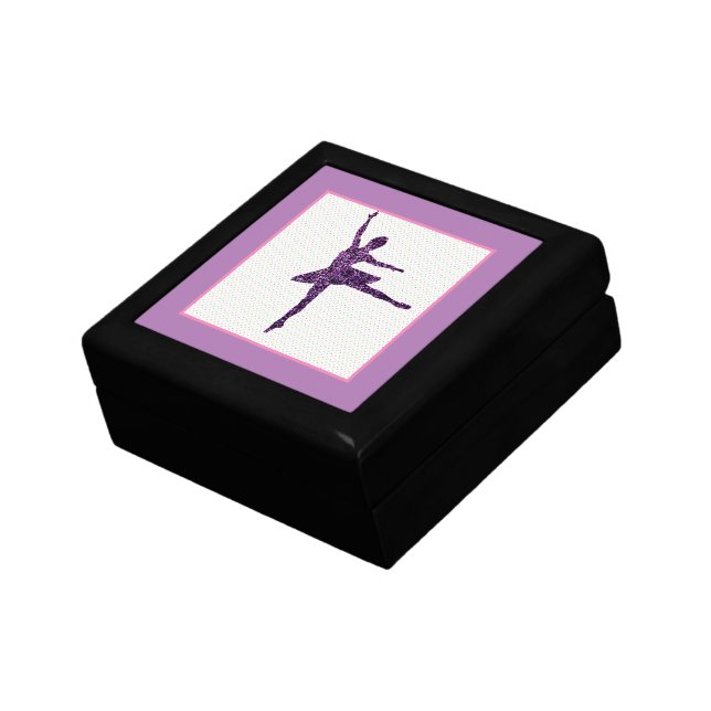 Dancer Faux Sparkle Tiny Dot Jewelry Keepsake Box (Side)