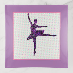 Dancer Faux Sparkle Tiny Dot Trinket Tray
