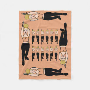 Dancer Fleece Blanket Peach & Black 
