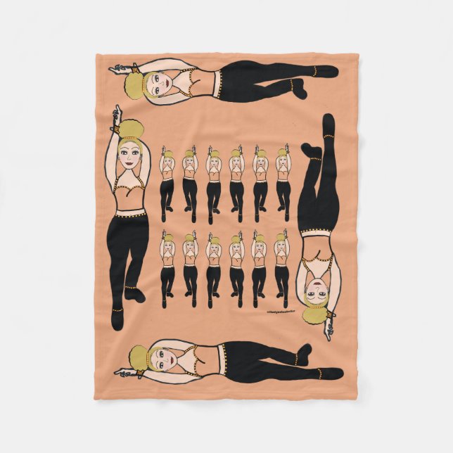 Dancer Fleece Blanket Peach & Black  (Front)