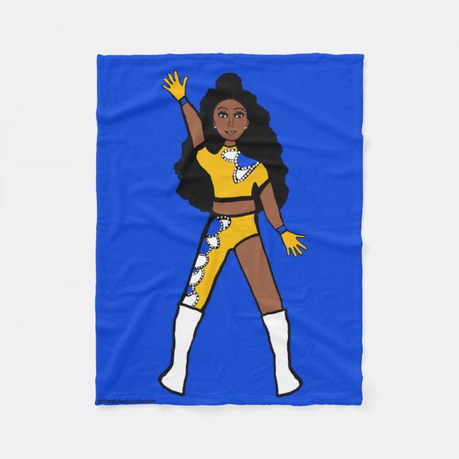 Dancer Fleece Blanket Yellow & Blue 2 (Front)
