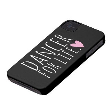 Dancer For Life Black With Heart Iphone 4 Cover