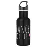 Dancer For Life Black With Heart Stainless Steel Water Bottle at Zazzle